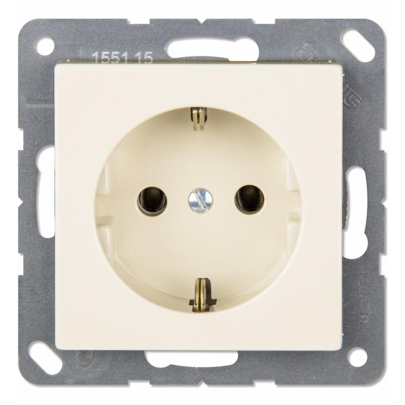 Розетка з заземленням 16А. Jung Eco Profi слонова кістка Розетка з заземленням 16А. Jung Eco Profi слонова кістка