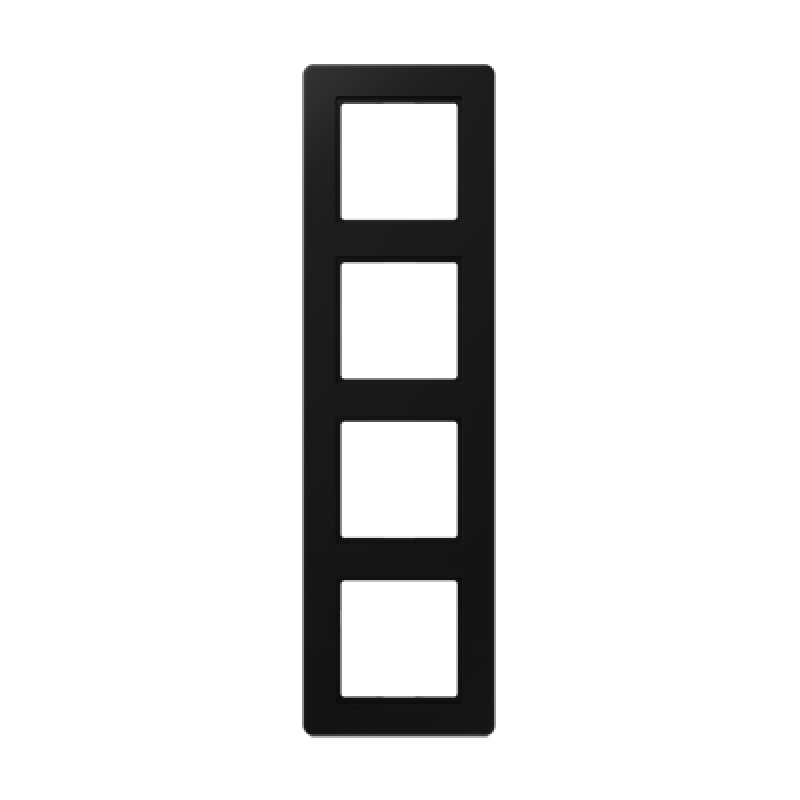 Рамка 4 пости, Jung A Flow, колір чорний матовий Рамка 4 пости, Jung A Flow, колір чорний матовий