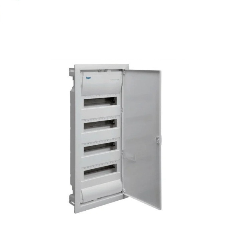 Щит вбудований 48+8 модулів, 4 ряд, сталеві двері, без Клем IP30,Hager VOLTA Щит вбудований 48+8 модулів, 4 ряд, сталеві двері, без Клем IP30,Hager VOLTA