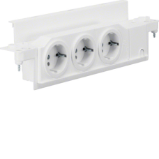 Розетка 3-кратна з з/к з розворотом на 90град Hager