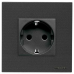 Розетка з заземлень і шторками Zenit антрацит N2288 AN Розетка з заземлень і шторками Zenit антрацит N2288 AN