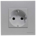 Розетка з заземл і шторками Zenit срібло N2288 PL Розетка з заземл і шторками Zenit срібло N2288 PL