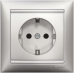 Розетка із заземленням, алюміній, Legrand 770120 Valena