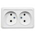 Розетка Накладна 10А Подвійна Б/З ENERGIO Розетка Накладна 10А Подвійна Б/З ENERGIO