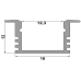 Врізний профіль для світлодіодної стрічки ЛПВ-12 з розсіювачем Врізний профіль для світлодіодної стрічки ЛПВ-12 з розсіювачем