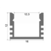 Профіль для світлодіодної стрічки накладний ЛП12 з розсіювачем