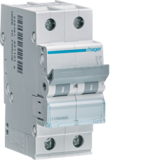 Автоматичний вимикач двополюсний 2P 10A, 6kA, C Hager  MCN210