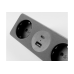 Меблева розетка SOFITO, 2хSHUKO, USB A+C, кабель 1.5 м, сірий флок