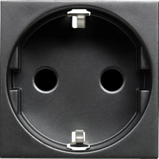 Розетка з заземлень і шторками Zenit антрацит N2288 AN