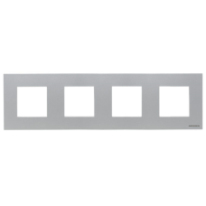 Рамка 4 пости ABB Zenit срібло N2274 PL