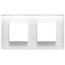 Рамка 2 пости ABB Zenit біле скло N2272 CB