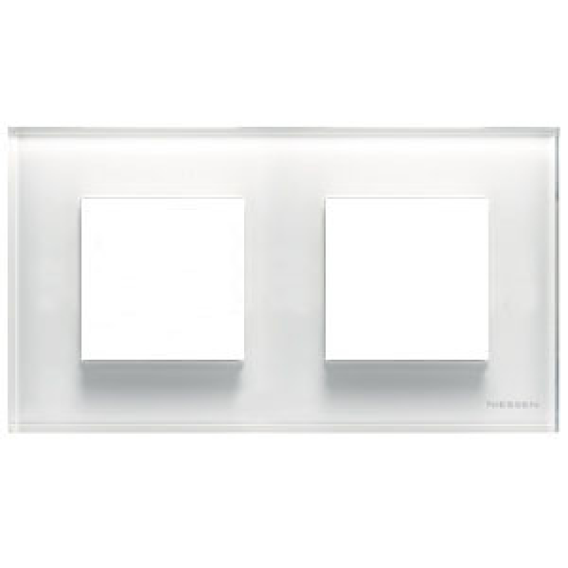 Рамка 2 пости ABB Zenit біле скло N2272 CB Рамка 2 пости ABB Zenit біле скло N2272 CB