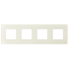 Рамка 4 пости ABB Zenit біле скло N2274 CB