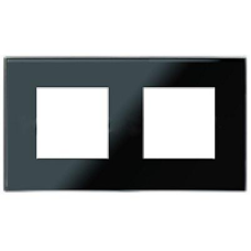 Рамка 2 пости ABB Zenit чорне скло N2272 CN