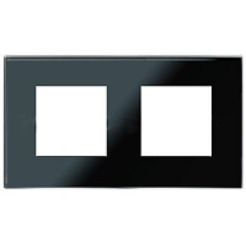 Рамка 2 пости ABB Zenit чорне скло N2272 CN Рамка 2 пости ABB Zenit чорне скло N2272 CN