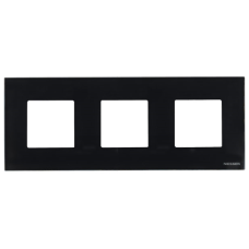 Рамка 3 пости ABB Zenit чорне скло N2273 CN