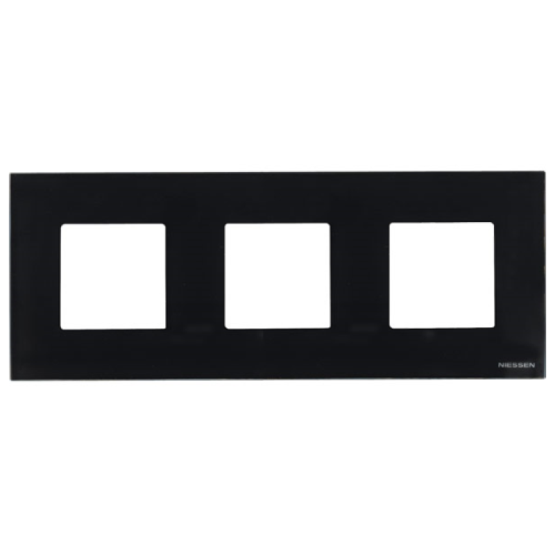 Рамка 3 пости ABB Zenit чорне скло N2273 CN Рамка 3 пости ABB Zenit чорне скло N2273 CN
