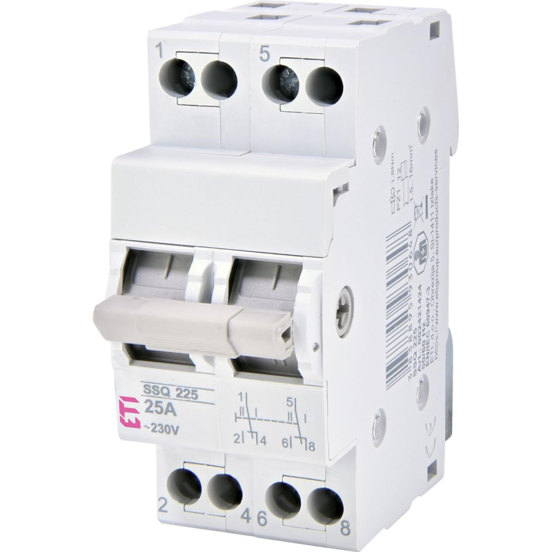 Перемикач навантаження ETI SSQ 240 трипозиційний 2P 40A 1-0-2 240/415V~ Перемикач навантаження ETI SSQ 240 трипозиційний 2P 40A 1-0-2 240/415V~