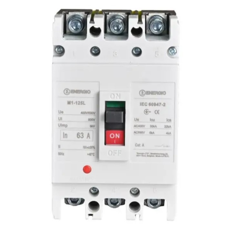 Автоматичний вимикач ENERGIO M1-125L 3P 50A 35кА Автоматичний вимикач ENERGIO M1-125L 3P 50A 35кА