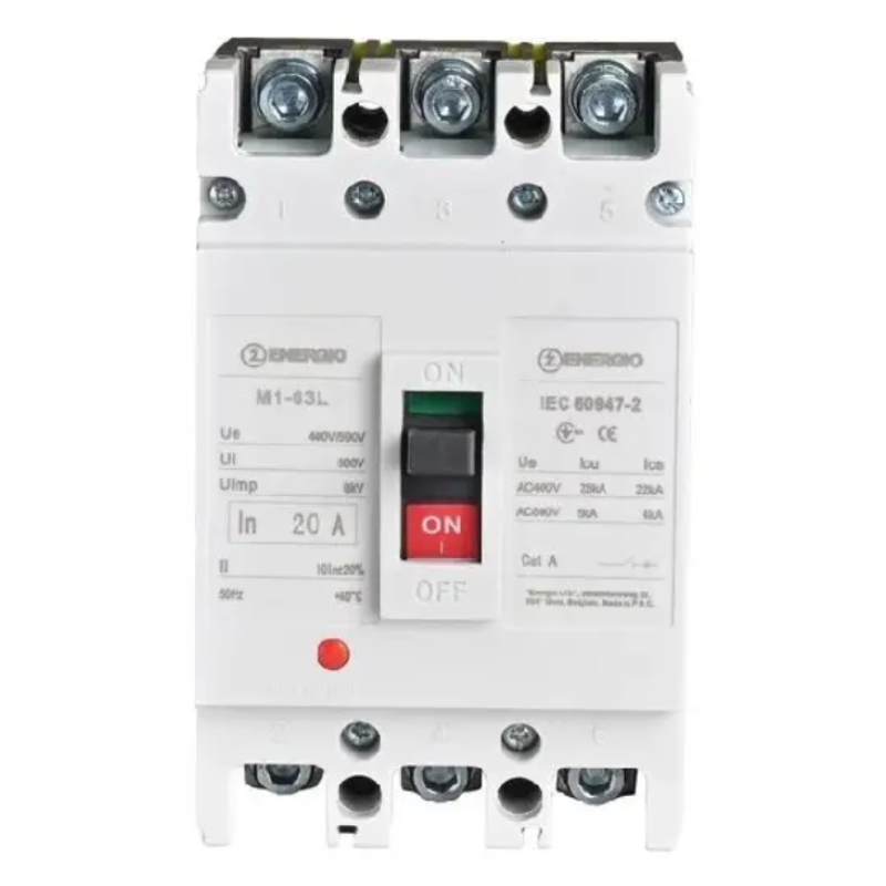 Автоматичний вимикач ENERGIO M1-63L 3P 20A 25 кА