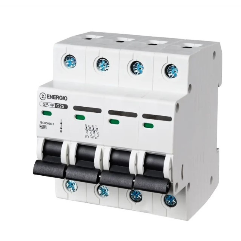 Модульний автоматичний вимикач ENERGIO SP-4P C 25А 6кА