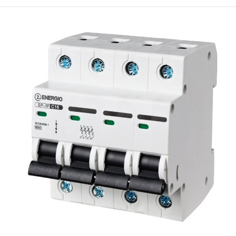 Модульний автоматичний вимикач ENERGIO SP-4P C 16А 6кА