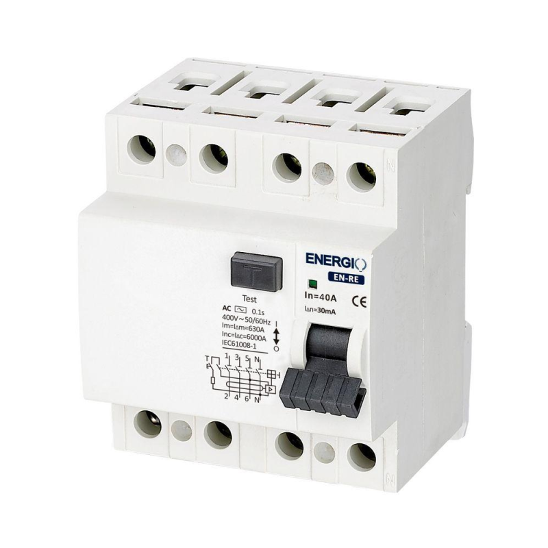 Пристрій захисного відключення ENERGIO EN-RE 4P 40А 30мА тип AC