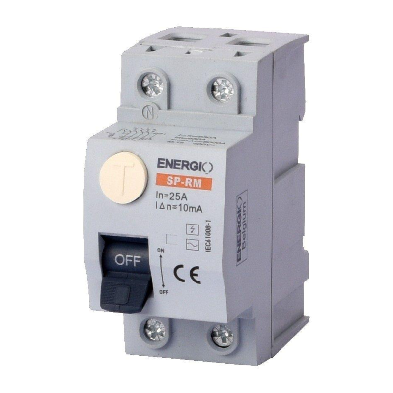 Пристрій захисного відключення ENERGIO SP-RM 2P 25А 10мА тип AC Електромеханічний Пристрій захисного відключення ENERGIO SP-RM 2P 25А 10мА тип AC Електромеханічний