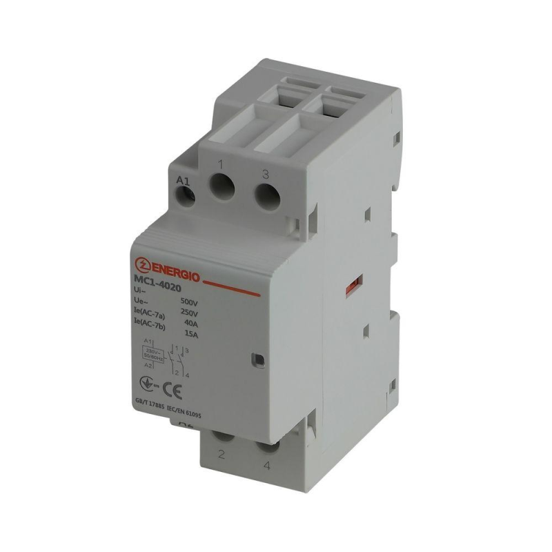 Модульний контактор ENERGIO MC1 2P 40A 2NO Модульний контактор ENERGIO MC1 2P 40A 2NO