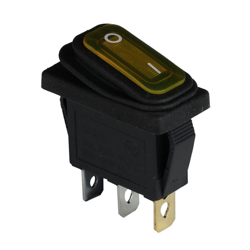 Клавішний перемикач ENERGIO KCD3-101WN Yl/Bk ON-OFF 1 клавіша з підсвіткою IP65 Клавішний перемикач ENERGIO KCD3-101WN Yl/Bk ON-OFF 1 клавіша з підсвіткою IP65