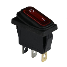 Клавішний перемикач ENERGIO KCD3-101WN Rd/Bk ON-OFF 1 клавіша з підсвіткою IP65