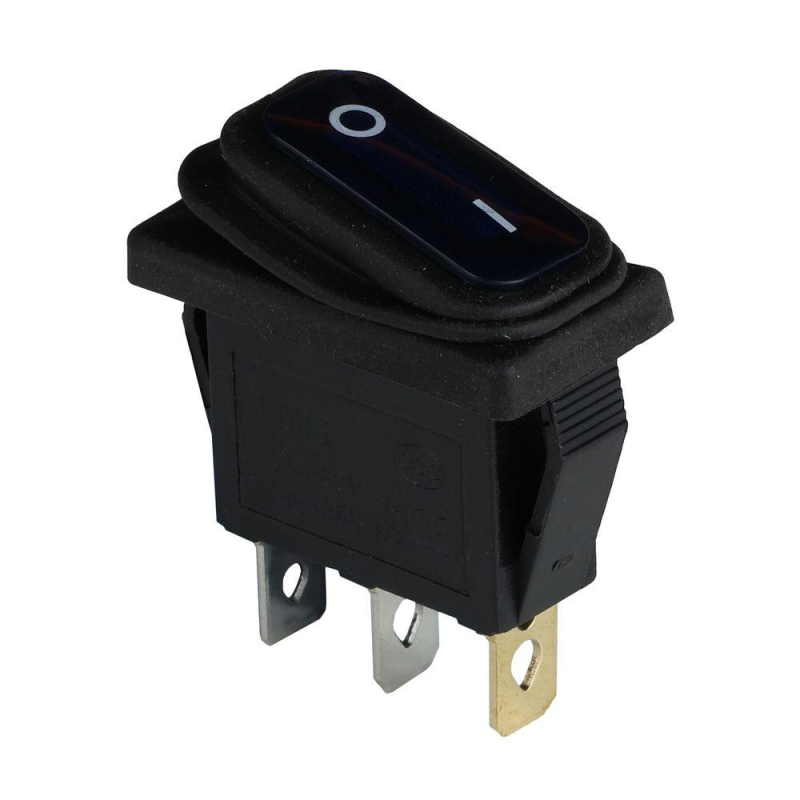 Клавішний перемикач ENERGIO KCD3-101WN Bl/Bk ON-OFF 1 клавіша з підсвіткою IP65