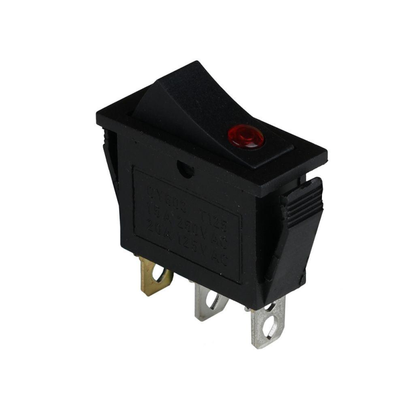 Клавішний перемикач ENERGIO KCD3-101EN Rd/Bk ON-OFF 1 клавіша Клавішний перемикач ENERGIO KCD3-101EN Rd/Bk ON-OFF 1 клавіша