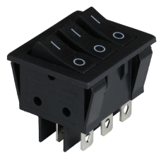 Клавішний перемикач ENERGIO KCD2-3101 Bk/Bk ON-OFF 3 клавіші