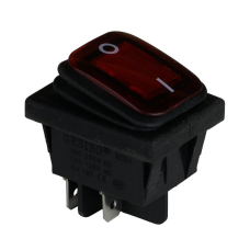 Клавішний перемикач ENERGIO KCD2-201WN Rd/Bk ON-OFF 1 клавіша з підсвіткою IP65