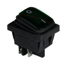 Клавішний перемикач ENERGIO KCD2-201WN Gn/Bk ON-OFF 1 клавіша з підсвіткою IP65