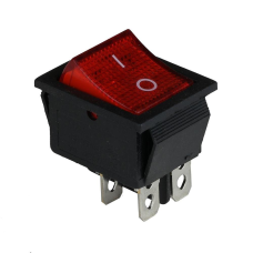 Клавішний перемикач ENERGIO KCD2-201N Rd/Bk ON-OFF 1 клавіша з підсвіткою