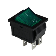 Клавішний перемикач ENERGIO KCD2-201N Gn/Bk ON-OFF 1 клавіша з підсвіткою