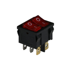 Клавішний перемикач ENERGIO KCD1-6-2101N Rd/Bk ON-OFF 2 клавиші з підсвіткою