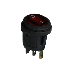 Клавішний перемикач ENERGIO KCD1-5-101WN Rd/Bk ON-OFF 1 клавіша з підсвіткою IP65