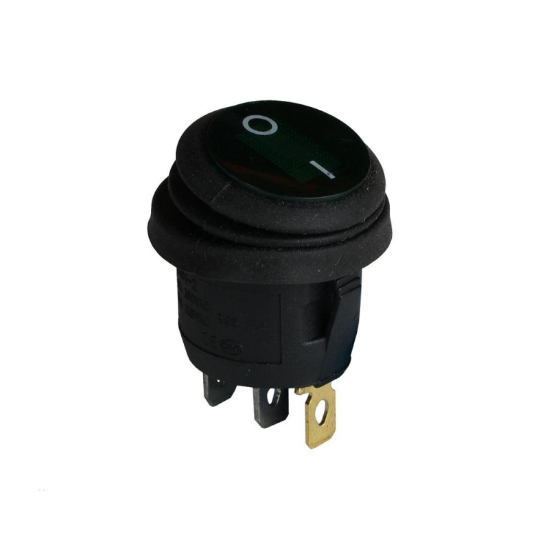 Клавішний перемикач ENERGIO KCD1-5-101WN Gn/Bk ON-OFF 1 клавіша Клавішний перемикач ENERGIO KCD1-5-101WN Gn/Bk ON-OFF 1 клавіша