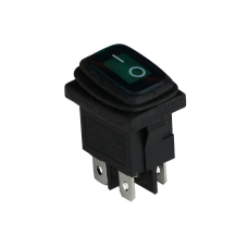 Клавішний перемикач ENERGIO KCD1-4-201WN Gn/Bk ON-OFF 1 клавіша з підсвіткою IP65