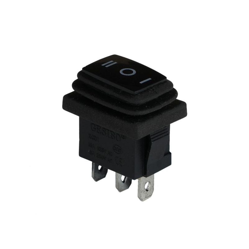 Клавішний перемикач ENERGIO KCD1-2-103W Bk/Bk ON-OFF-ON 1 клавіша IP65