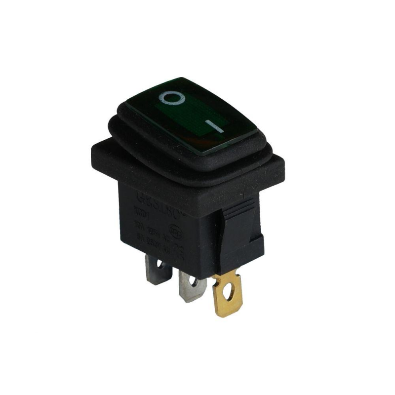 Клавішний перемикач ENERGIO KCD1-2-101WN Gn/Bk ON-OFF 1 клавіша з підсвіткою IP65 Клавішний перемикач ENERGIO KCD1-2-101WN Gn/Bk ON-OFF 1 клавіша з підсвіткою IP65