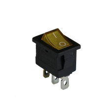Клавішний перемикач ENERGIO KCD1-2-101N Yl/Bk ON-OFF 1 клавіша з підсвіткою