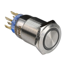 Кнопка металева ENERGIO TYJ19-272 з підсвіткою без фіксації 220В зелена 2NO+2NC