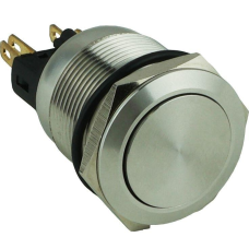 Кнопка металева ENERGIO TY22C-P11F плоска під пайку без фіксації IP67 NO+NC