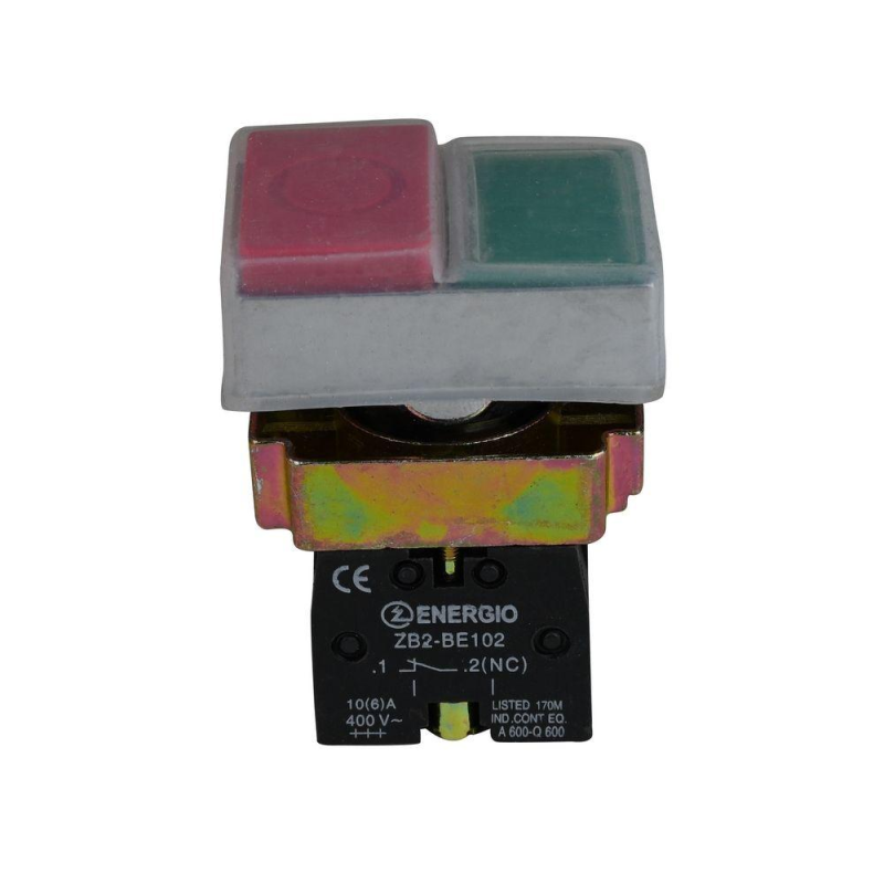 Кнопка ENERGIO XB2-BL9425 ПУСК/СТОП зелена+червона виступаюча NO+NC IP65 Кнопка ENERGIO XB2-BL9425 ПУСК/СТОП зелена+червона виступаюча NO+NC IP65