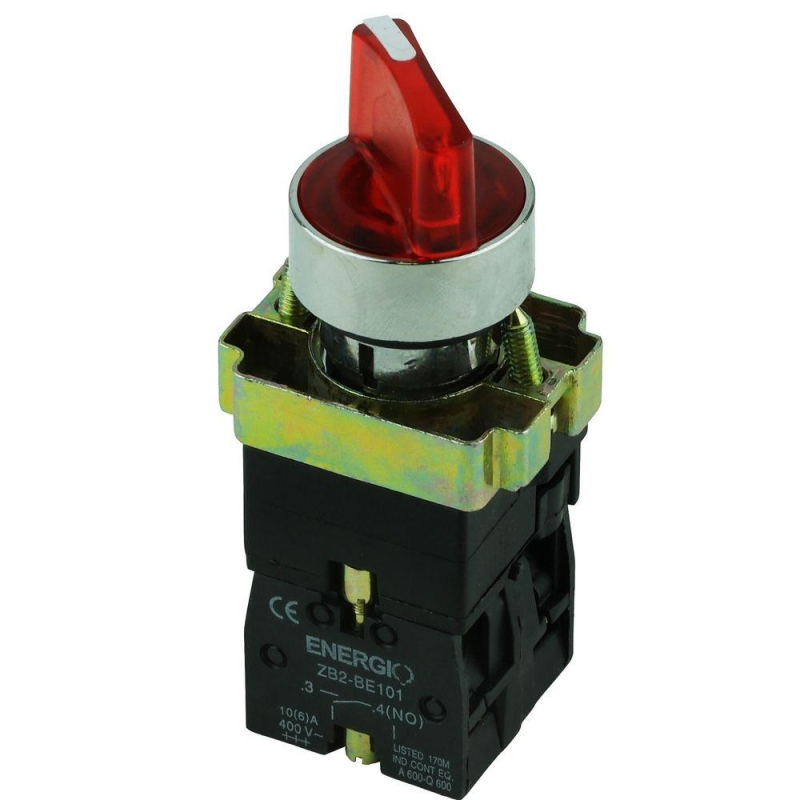 Перемикач секторний ENERGIO XB2-BK2465 1-0 з індикатором червоний NO+NC Перемикач секторний ENERGIO XB2-BK2465 1-0 з індикатором червоний NO+NC