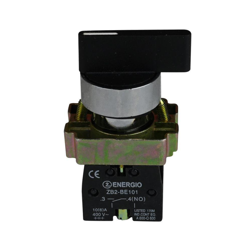 Перемикач секторний ENERGIO XB2-BJ33 1-0-2 з фіксацією довга ручка 2NO